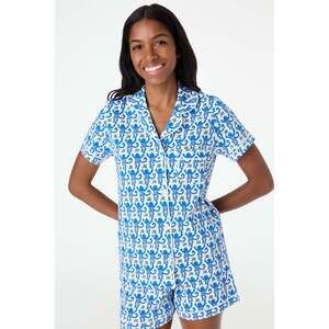 Women’s Roller Rabbit Monkey Polo Pajamas Size MBLUE / Medium